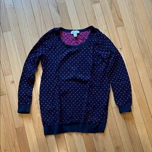 Motherhood Navy and Pink Polka Dot Sweater